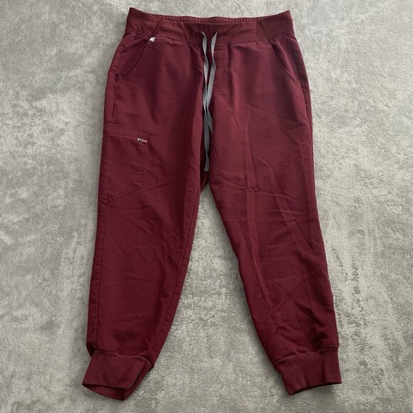 Figs Scrub Set Womens Large Catarina Top Zamora Petite Pants Burgundy Medical RN - Picture 12 of 16